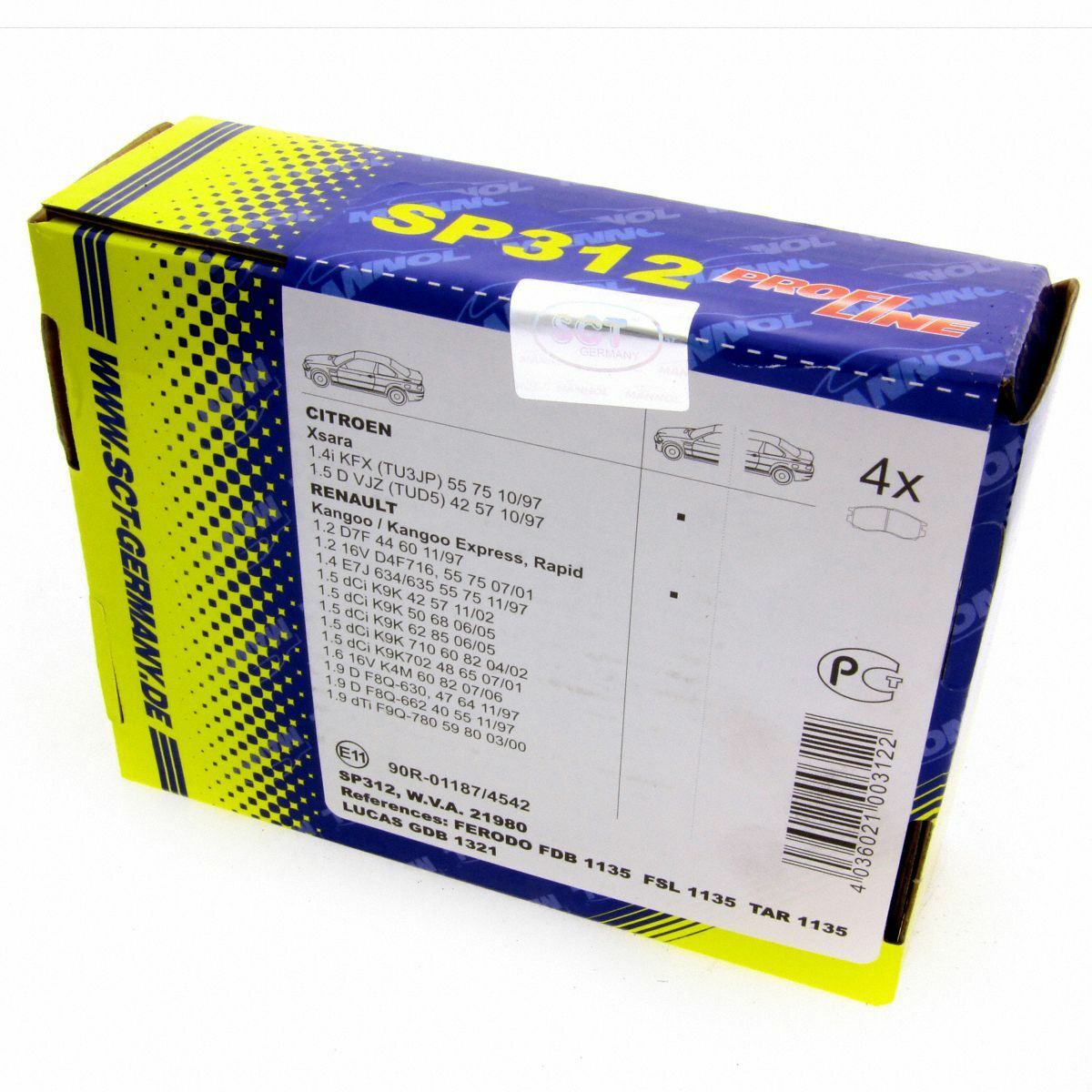 SCT Bremsbeläge SP312PR Bremsklötze Bremsbelagsatz Bremsen vorne hinten