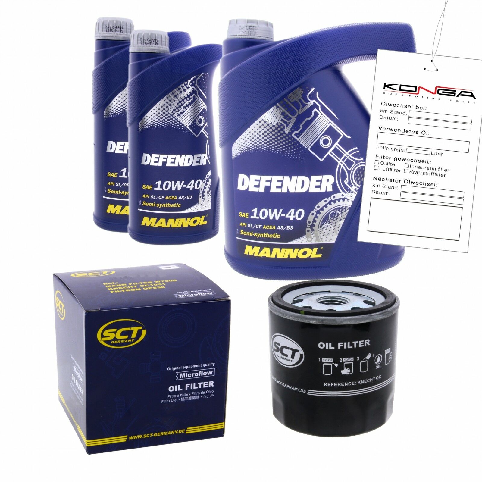 Inspektionskit MANNOL Defender 10W-40 passend für Audi A4 3.0 Quattro A6 Cabriolet A8
