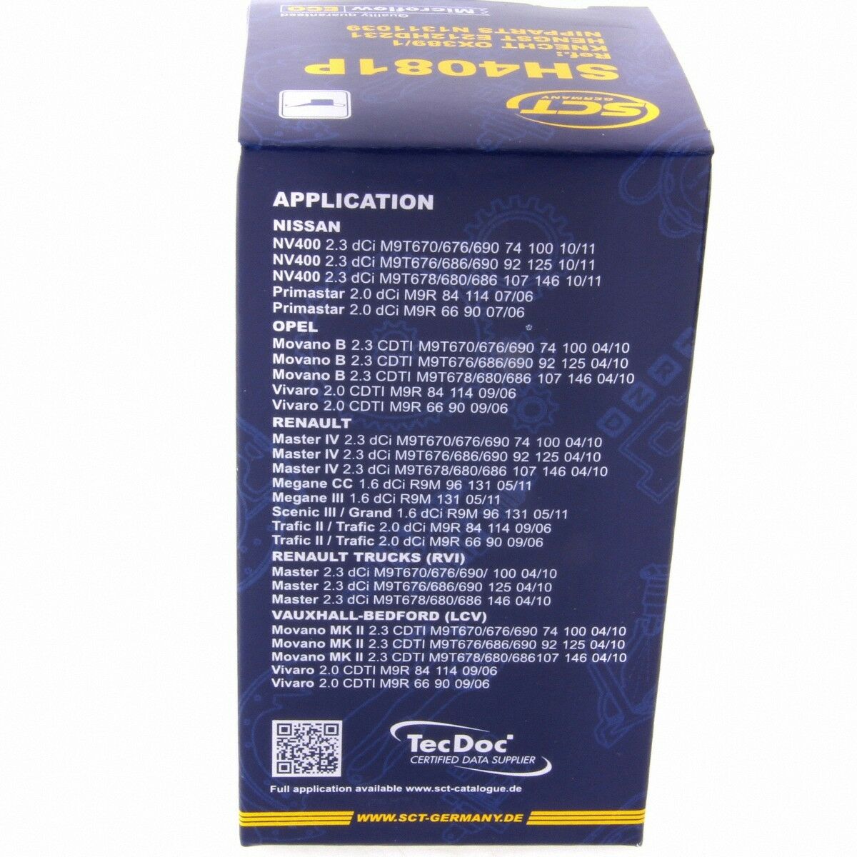 SCT Ölfilter SH4081P Filter Servicefilter Patronenfilter passend für Nissan Opel Renault