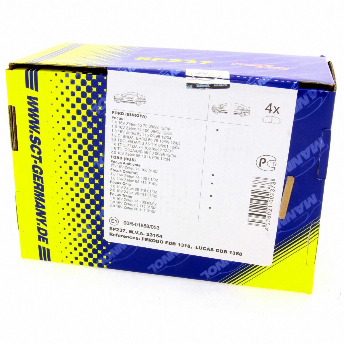 SCT Bremsbeläge SP237PR Bremsklötze Bremsbelagsatz Ford Bremsen Satz vorne