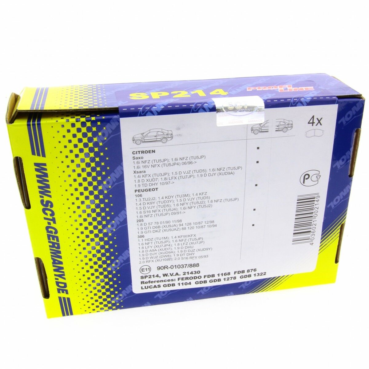 *** SCT Bremsbeläge SP 214 PR Bremsklötze Bremsbelagsatz vorne Citroen