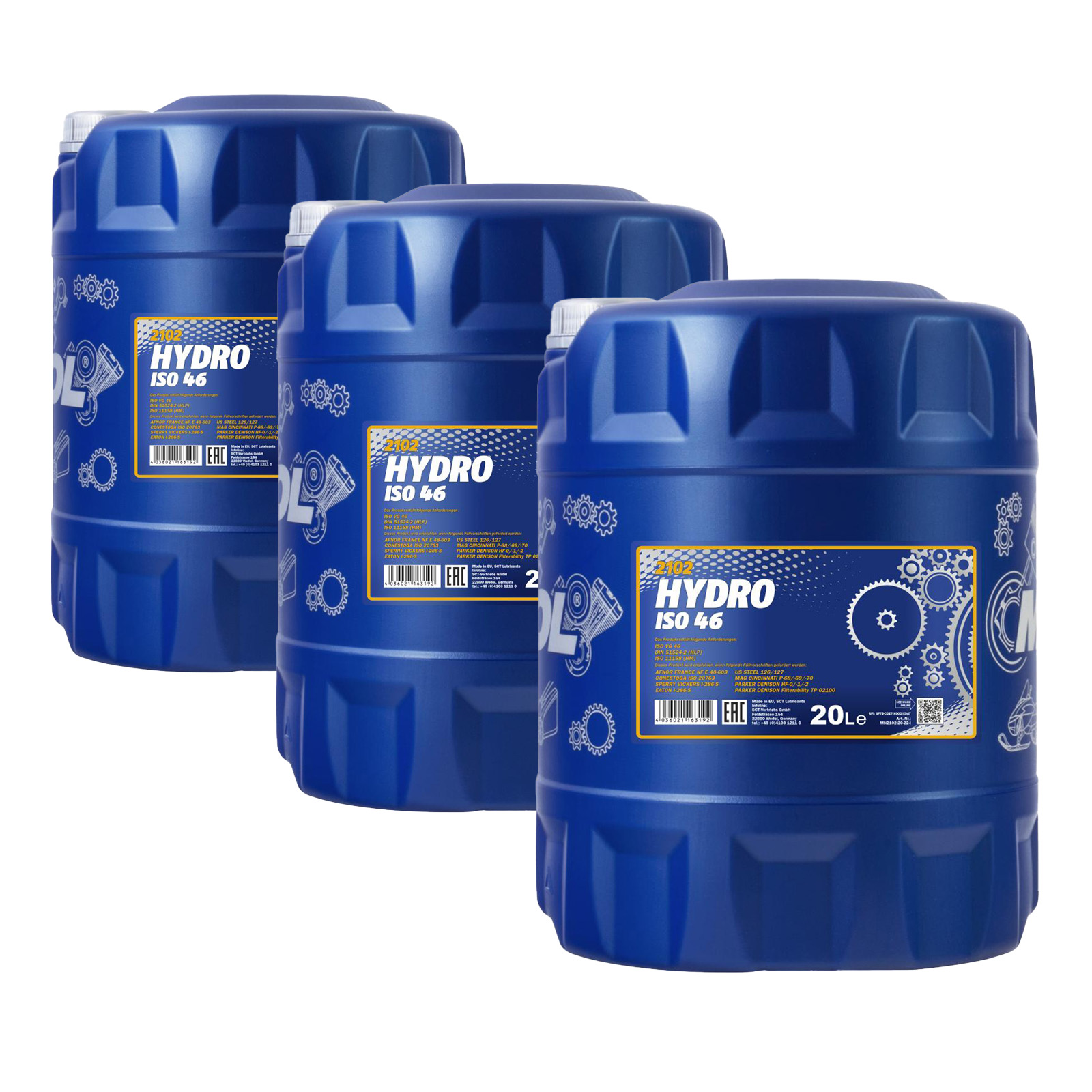 60 Liter (3x20) MANNOL Schmierstoff Hydro ISO 46 Hydrauliköl HLP 46 DIN 51524 60 Liter (3x20) MANNOL Schmierstoff Hydro ISO 46 Hydrauliköl HLP 46 DIN 51524