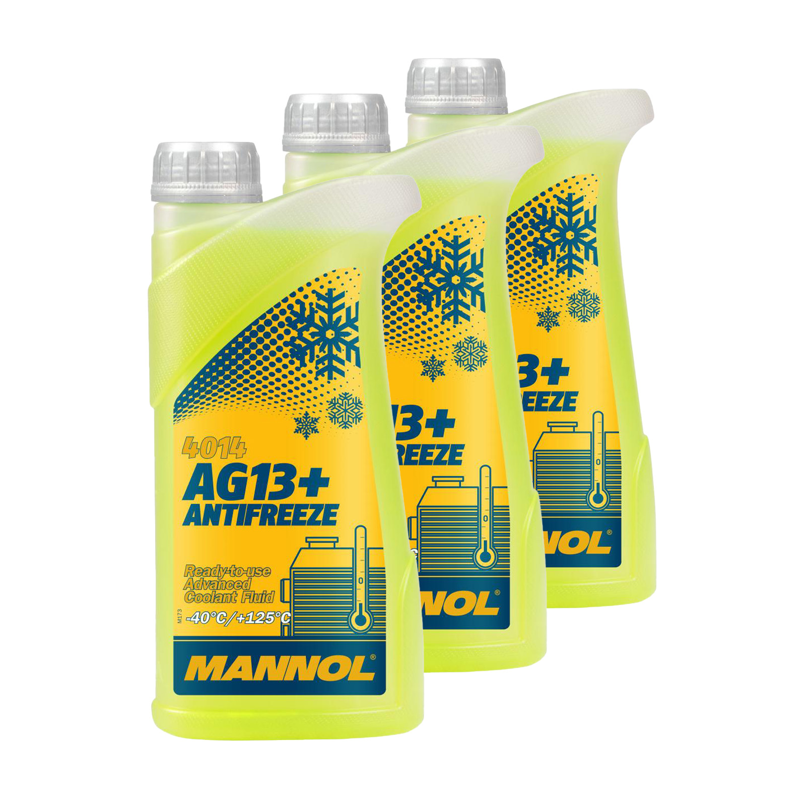 3 Liter (3x1) MANNOL AG13+ Kühlflüssigkeit Antifreeze Fertiggemisch -40°C gelb