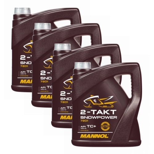 16 Liter (4x4) MANNOL 2-Takt Snowpower API TC+ Motoröl Schneemobilöl