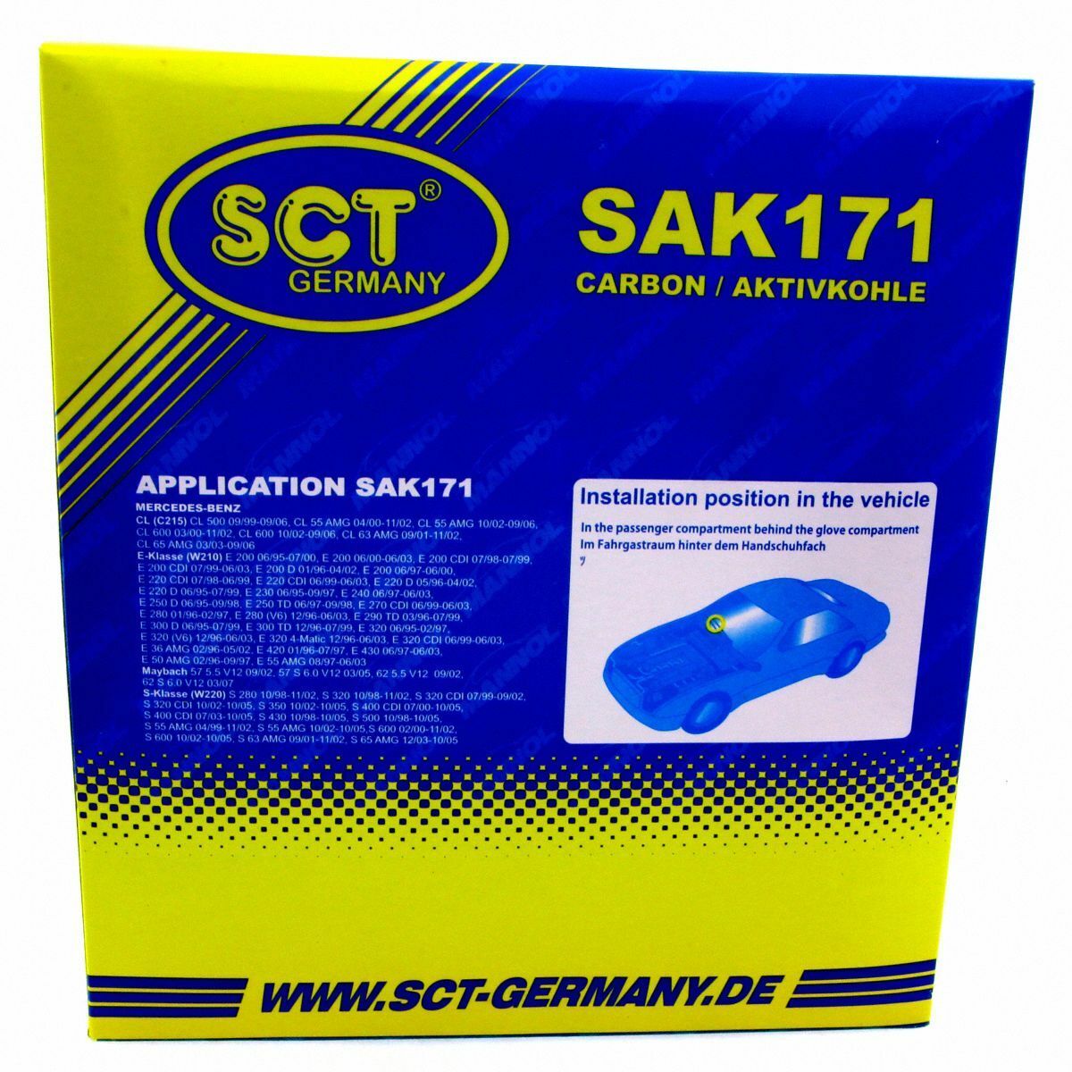 SCT Innenraumfilter mit Aktivkohle SAK 171 Luft Filter passend für Mercedes-Benz
