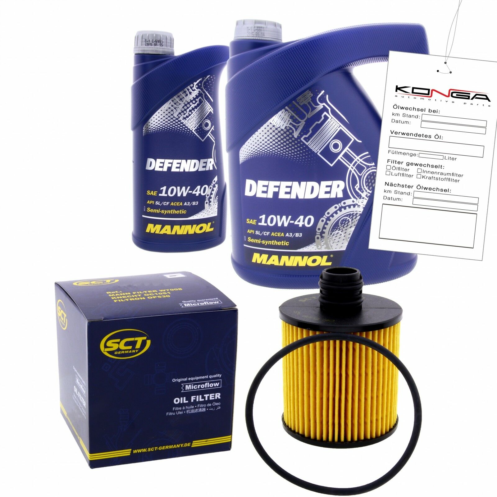 Inspektionskit MANNOL Defender 10W-40 passend für Citroen Jumper Bus 2.2 HDi 100 120