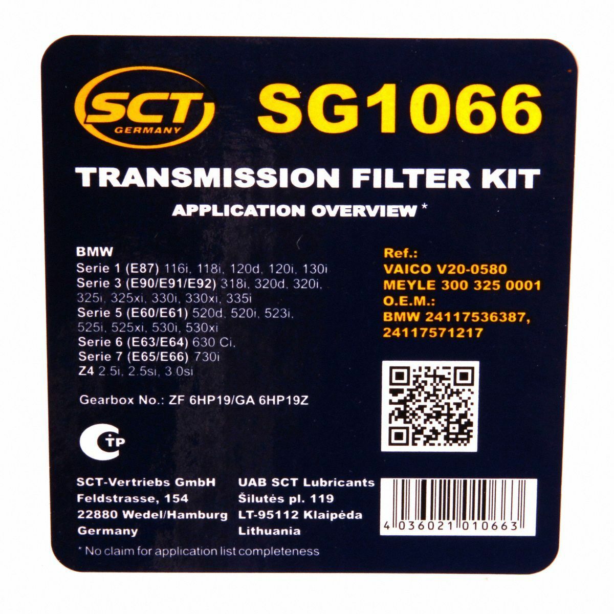 SCT Getriebeölfilter SG 1066 Automatikgetriebe ATF Ölfilter BMW