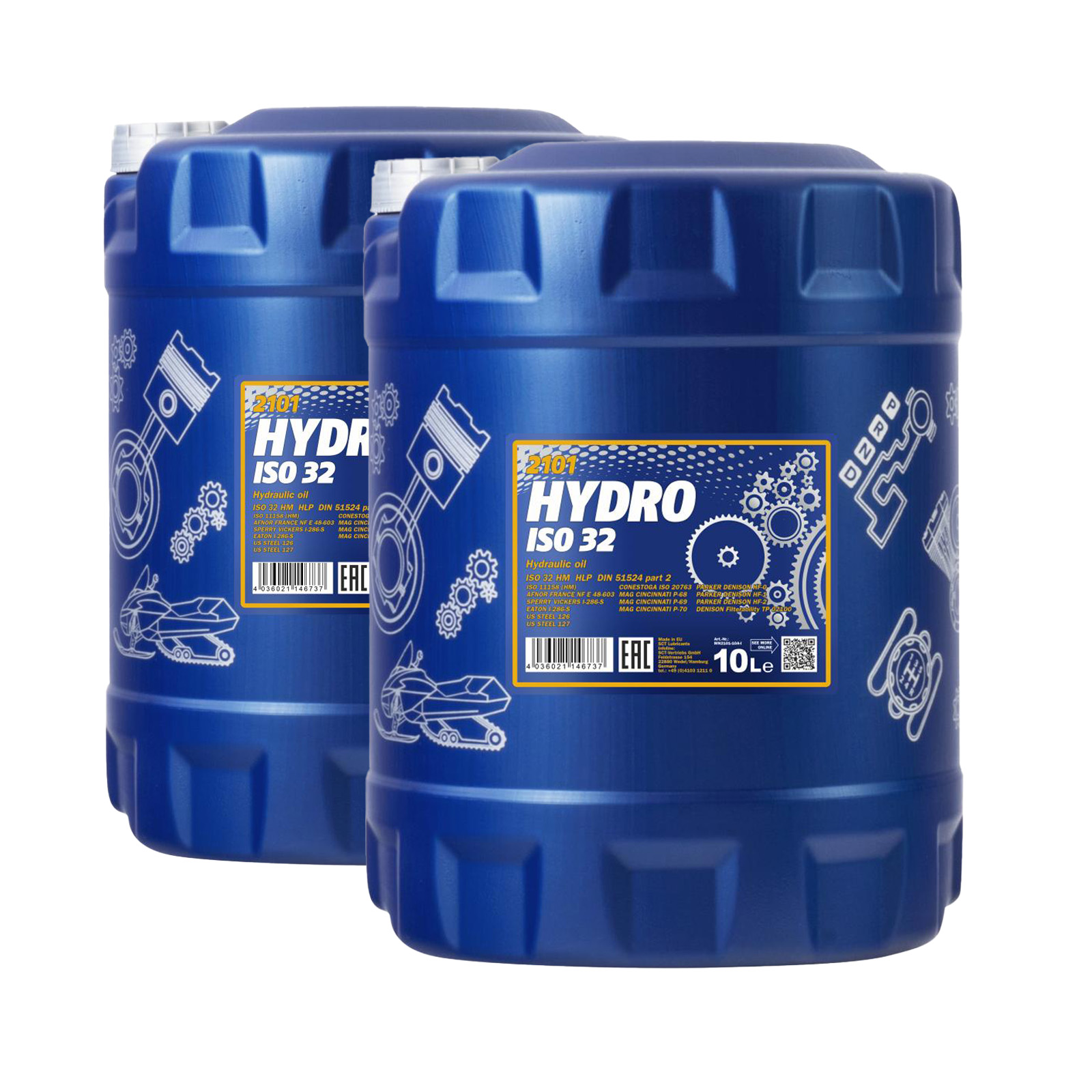 20 Liter (2x10) MANNOL Hydro ISO 32 Hydrauliköl Hydraulikflüssigkeit Hebebühne