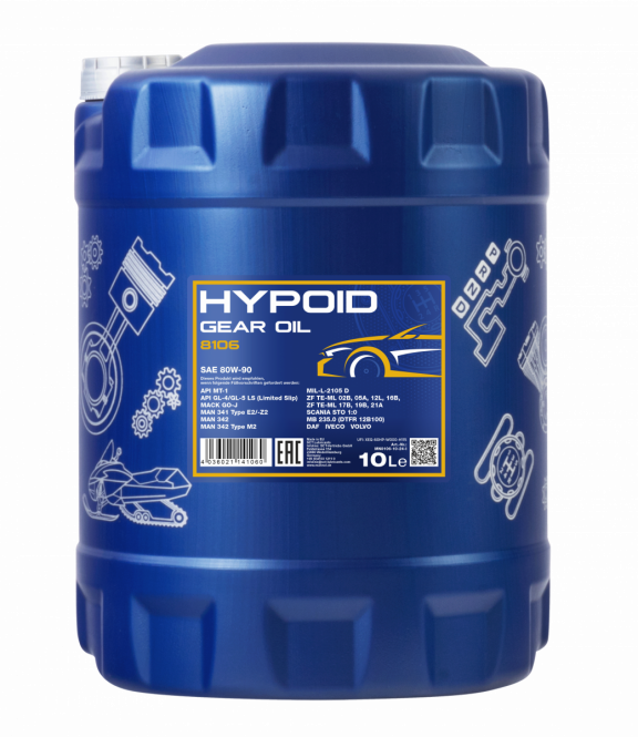 10 Liter MANNOL Hypoid Getriebeöl 80W-90 API GL4/GL 5 LS Getriebeöl 80W90