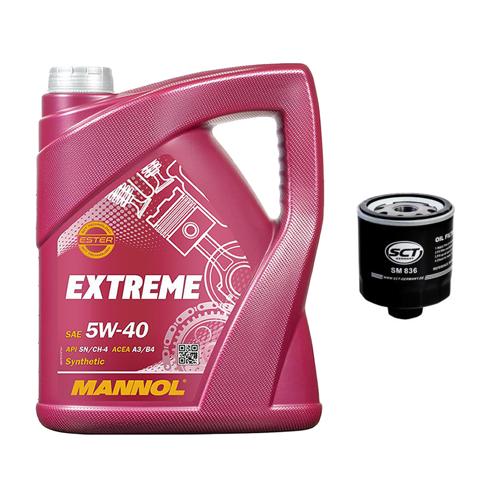 Inspektionskit MANNOL Extreme 5W-40 passend für Skoda Felicia I 1.6 Lx Kombi Glx