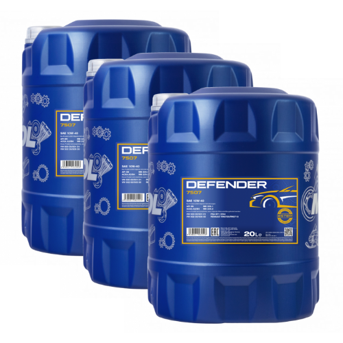 60 Liter (3x20) MANNOL 7507 Defender 10W-40 Motoröl A3/B4 MB229.3 VAG VW 505.00 RN0700