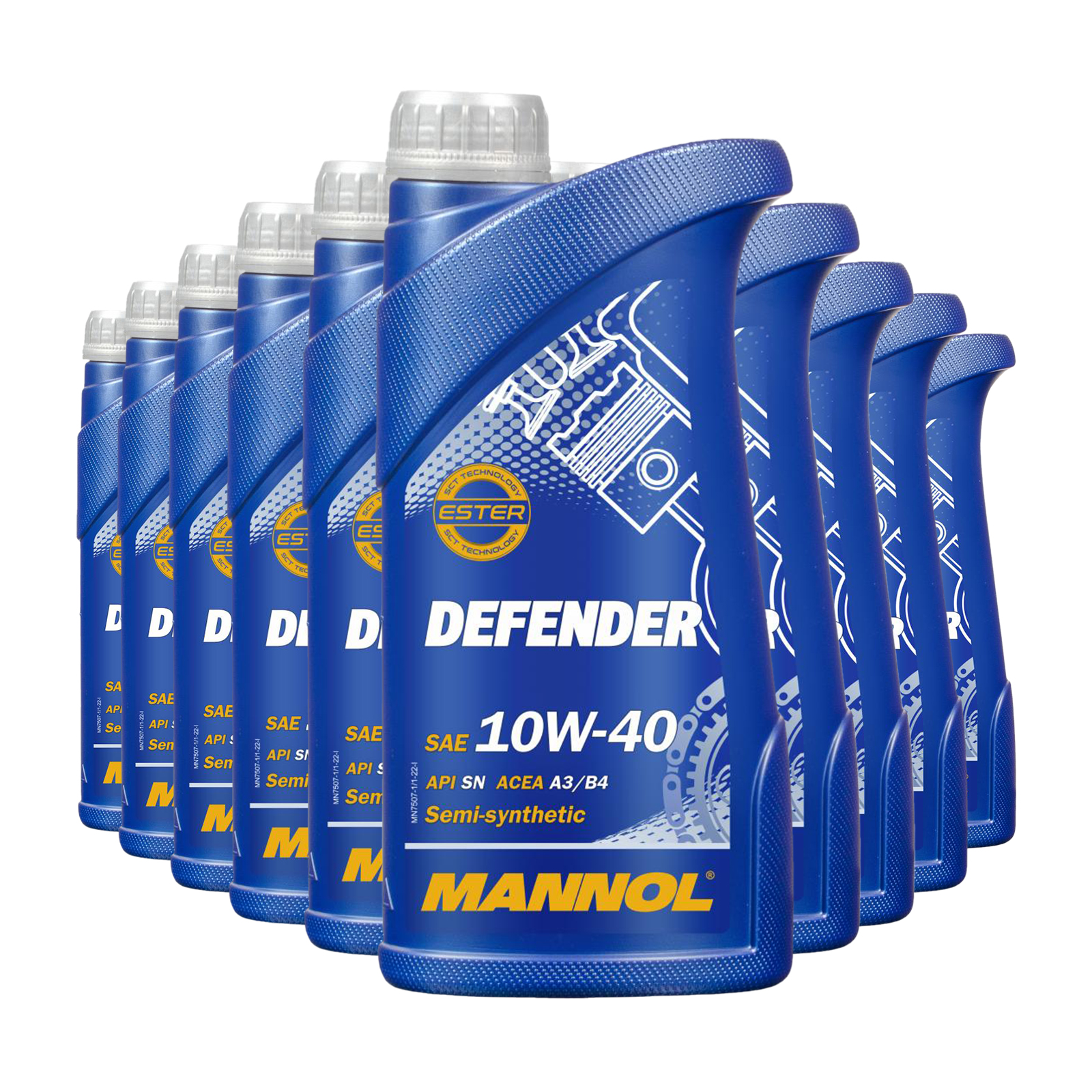 10 Liter (10x1) MANNOL Defender 10W-40 API SN Motoröl 10W40 4036021102566