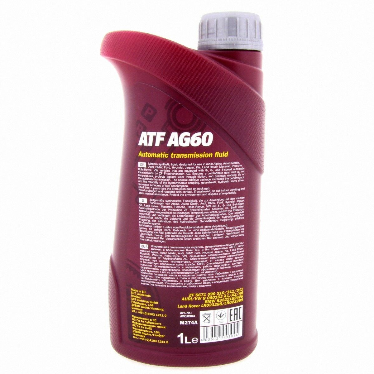 10 Liter (10x1) MANNOL ATF AG60 Getriebeöl Automatikgetriebe Öl 4036021103044