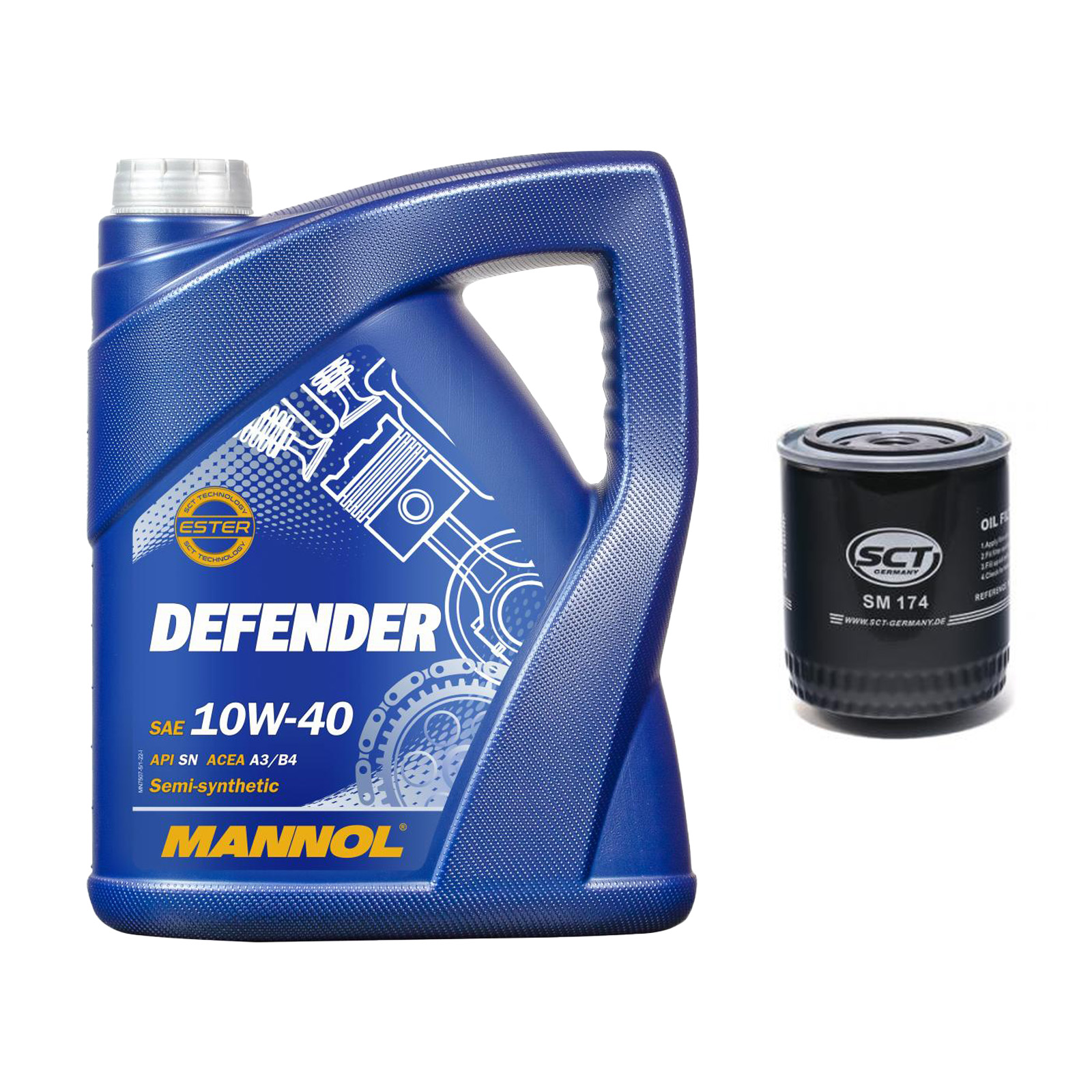 Inspektionskit MANNOL Defender 10W-40 für Audi Coupe 2.6 2.8 Quattro A8 A4 A6