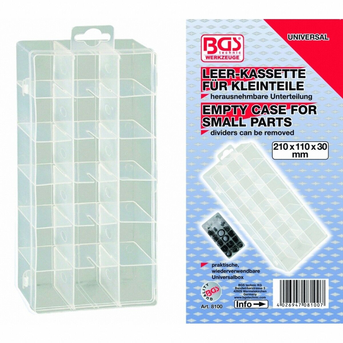 Leer-Kassette für Kleinteile BGS Germany Werkzeuge und Ersatz