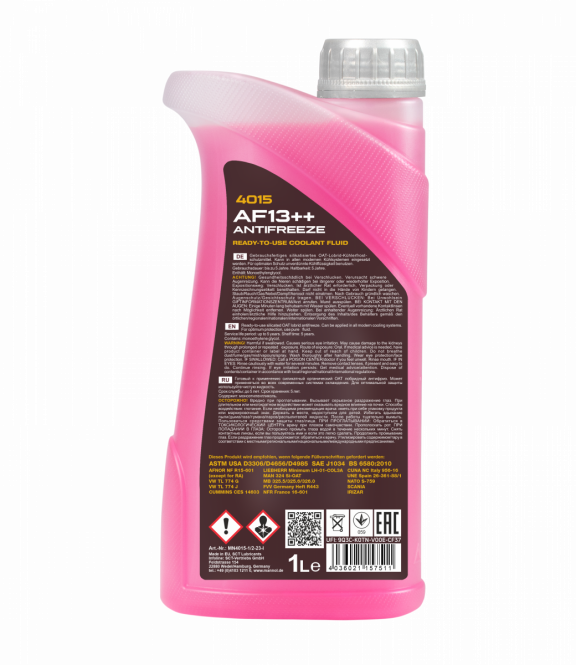 Kühlerfrostschutz 1 Liter MANNOL Antifreeze AF13++ (-40 °C) 4015 rot