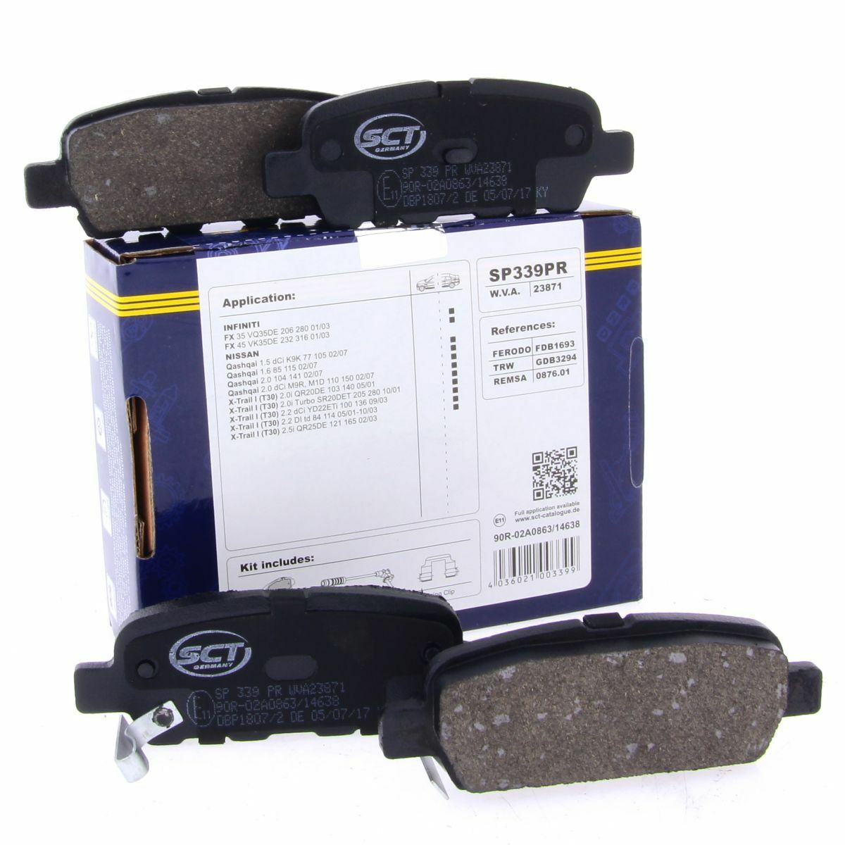 SCT Bremsbeläge SP339PR Bremsklötze Bremsbelagsatz hinten Nissan