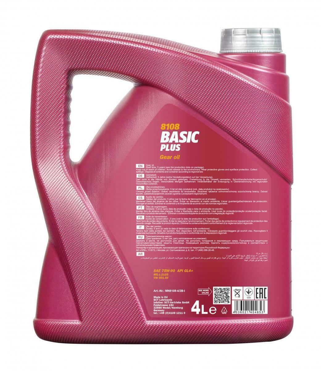 4 Liter MANNOL Basic Plus 75W-90 API GL 4+ Getriebeöl 75W90 Öl