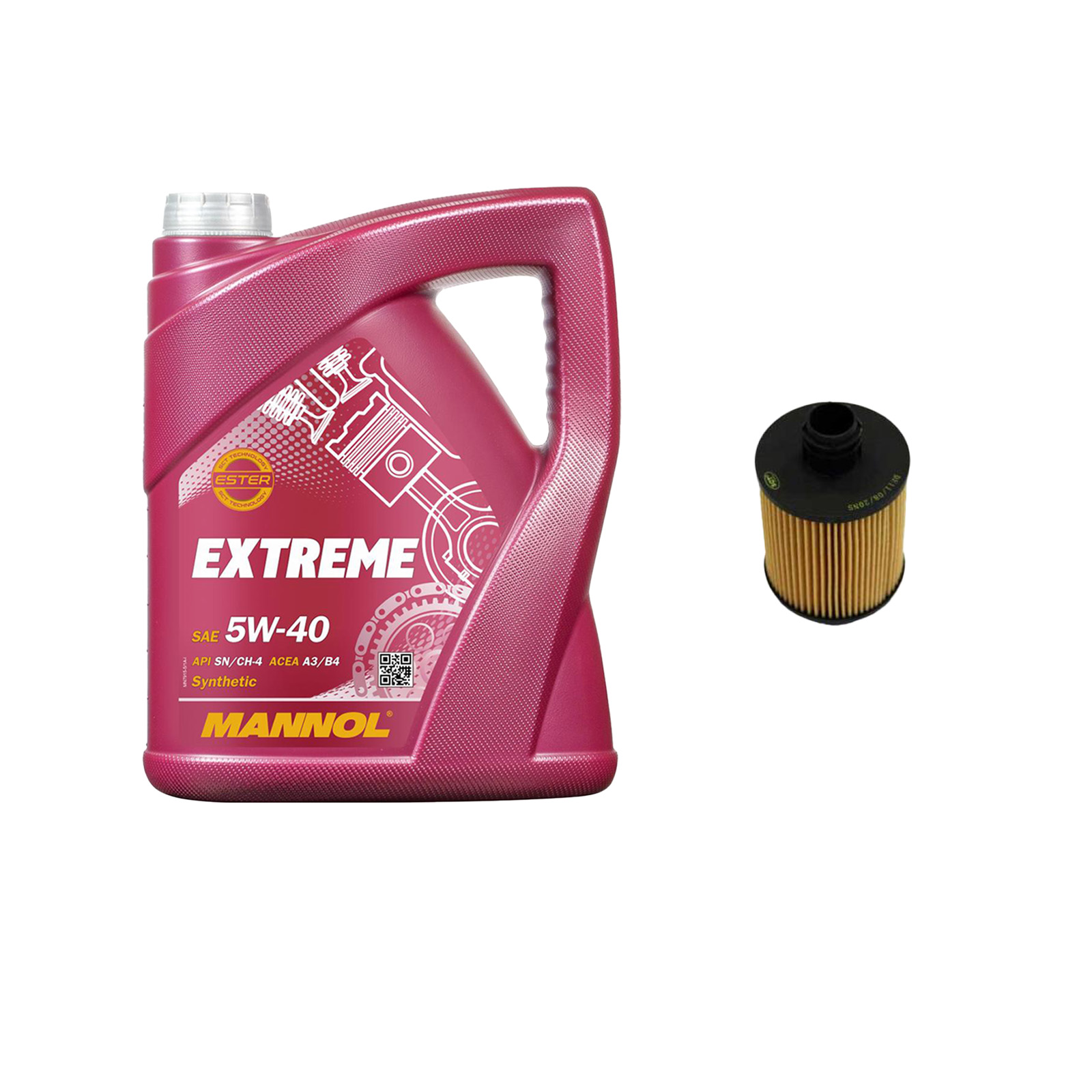 Inspektionskit MANNOL Extreme 5W-40 für Fiat Sedici 2.0 D 4x4 Bravo Ii Croma