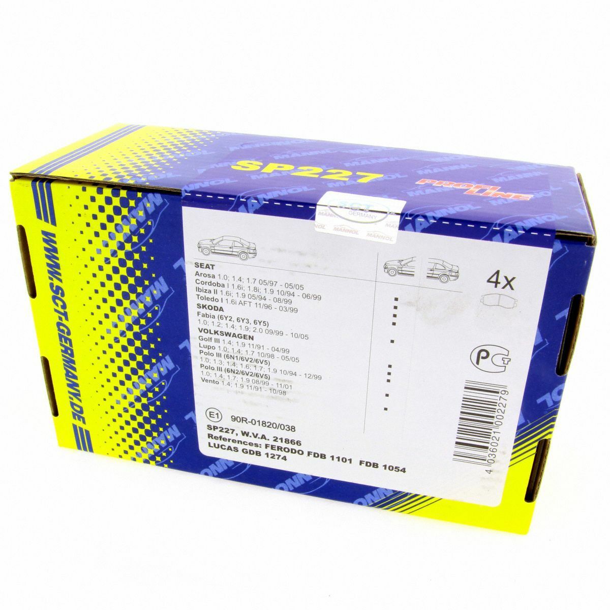 SCT Bremsbeläge SP227PR Bremsklötze Bremsbelagsatz vorne Audi Seat Skoda VW
