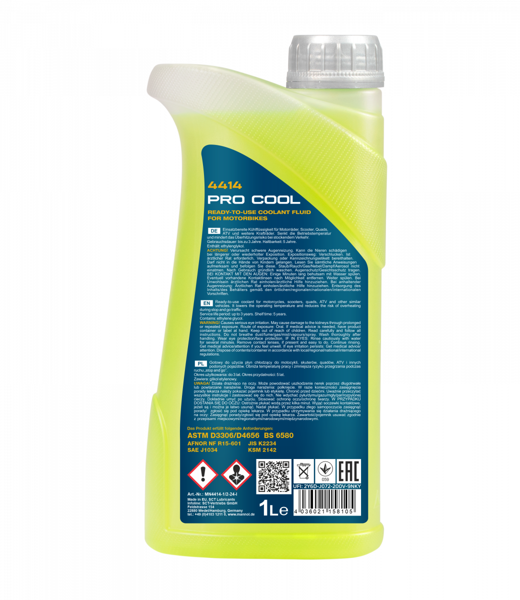 MANNOL Pro Cool Kühlerfrostschutz 4414 10 Liter (10x1) Motorrad Roller Quad