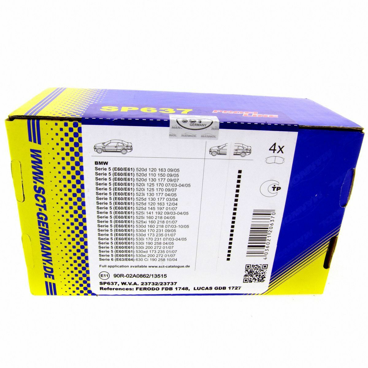 SCT Bremsbeläge SP 637 Bremsklötze Bremsbelagsatz Wechselsatz hinten passend für BMW