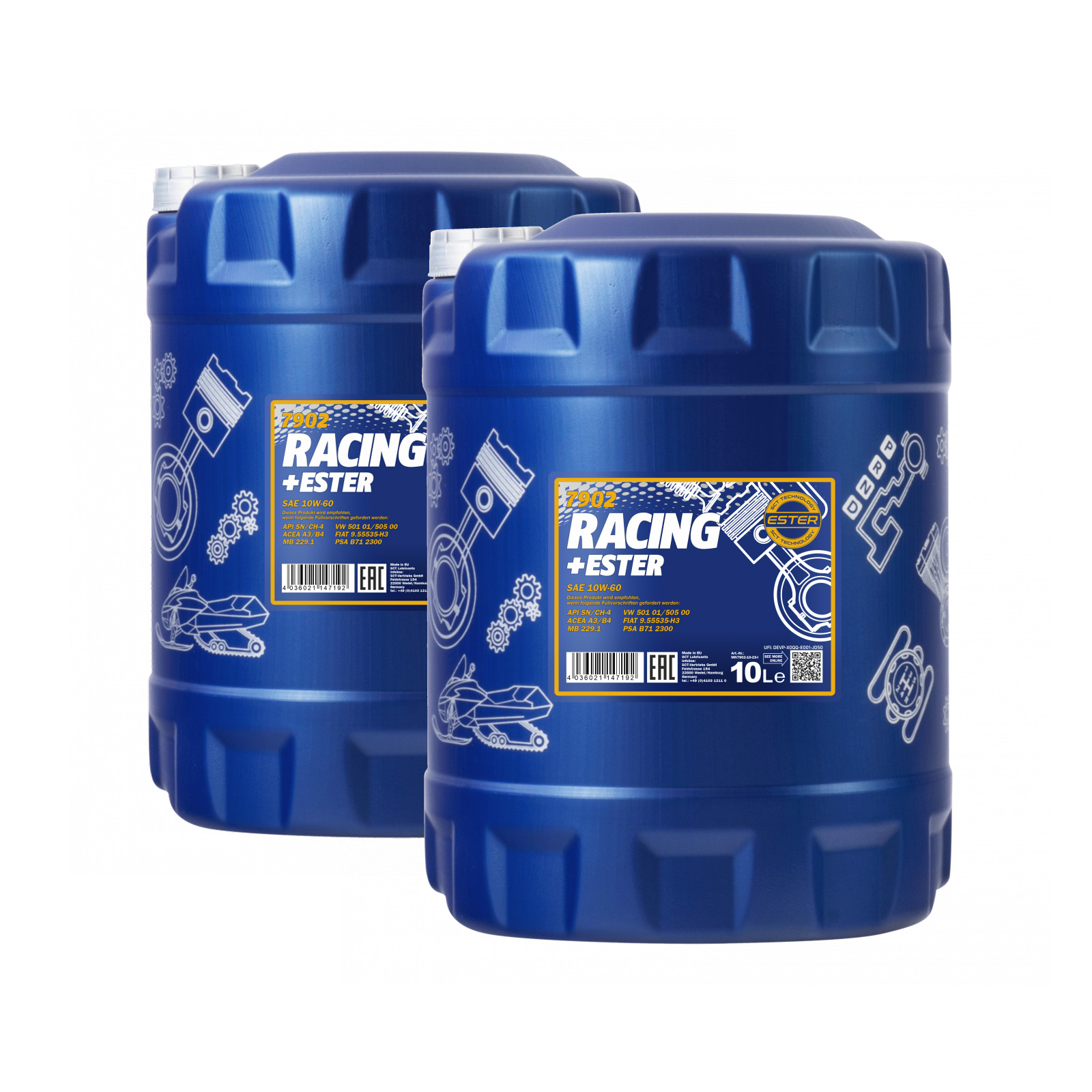 20 Liter (2x10) MANNOL 7902 Racing Ester 10W-60 ACEA A3/B4 API SN/CH-4 Motoröl 20 Liter (2x10) MANNOL 7902 Racing Ester 10W-60 ACEA A3/B4 API SN/CH-4 Motoröl