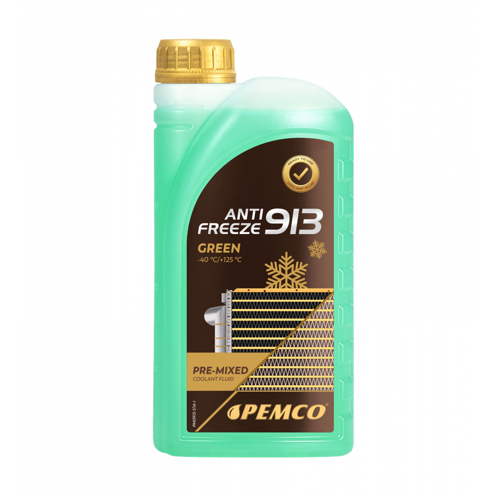1 Liter PEMCO Antifreeze 913 Typ G13 Kühlerfrostschutz Fertiggemisch -40° grün