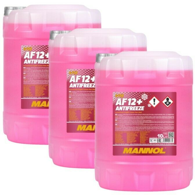 30L (3x10)MANNOL 4112 Longlife Antifreeze AF12+ Kühlerfrostschutz Konzentrat rot 3x10L