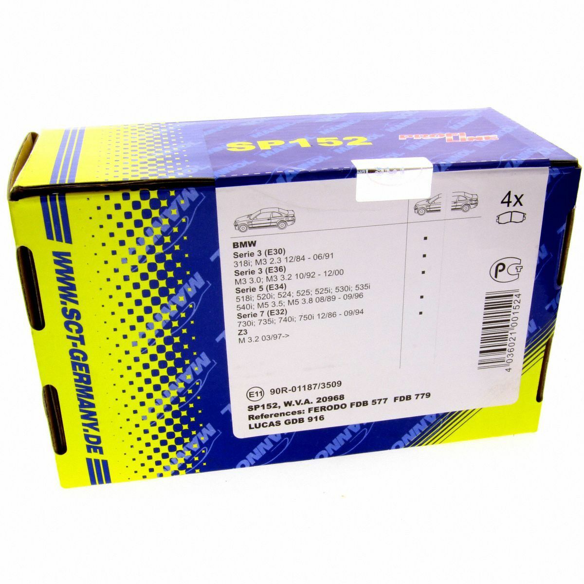 SCT Bremsbeläge SP 152 PR Bremsklötze Bremsbelagsatz vorne BMW 3er