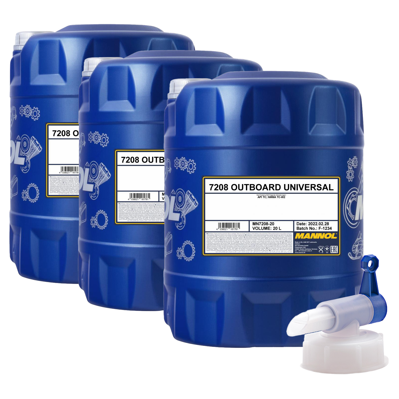 60 Liter MANNOL Outboard Universal API TC Außenbordmotoröl 1x Ablasshahn 60 Liter MANNOL Outboard Universal API TC Außenbordmotoröl 1x Ablasshahn