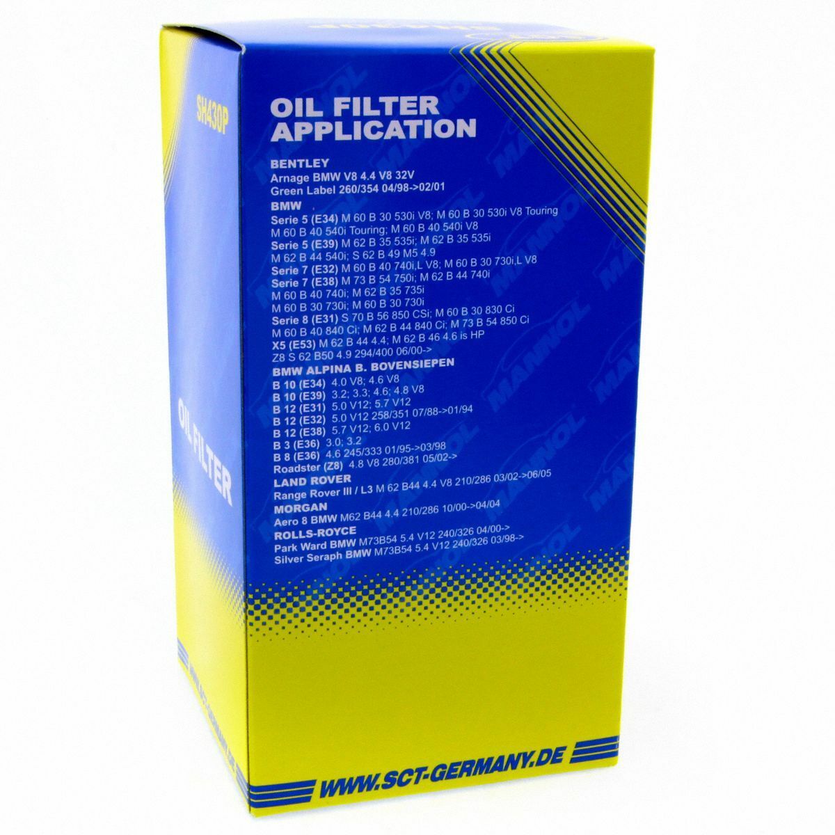 SCT Ölfilter SH 430 P Filter Motorfilter Servicefilter Patronenfilter passend für BMW Alpina Rolls-Royce