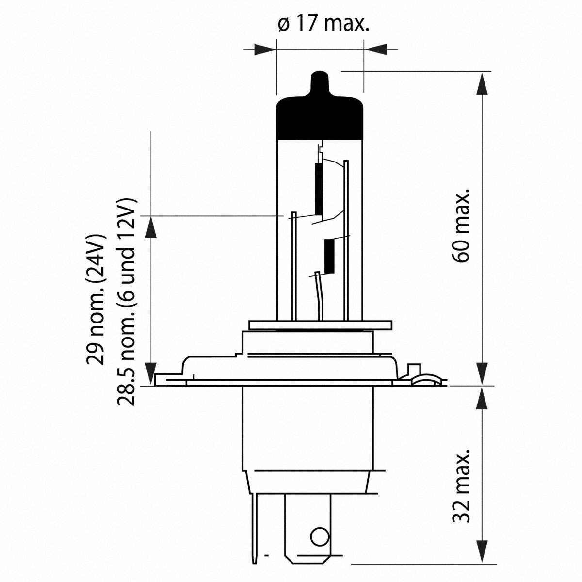 H4 OSRAM Original Line OEM 94193 Halogenlampe Autolampe Single Box 1 Stück