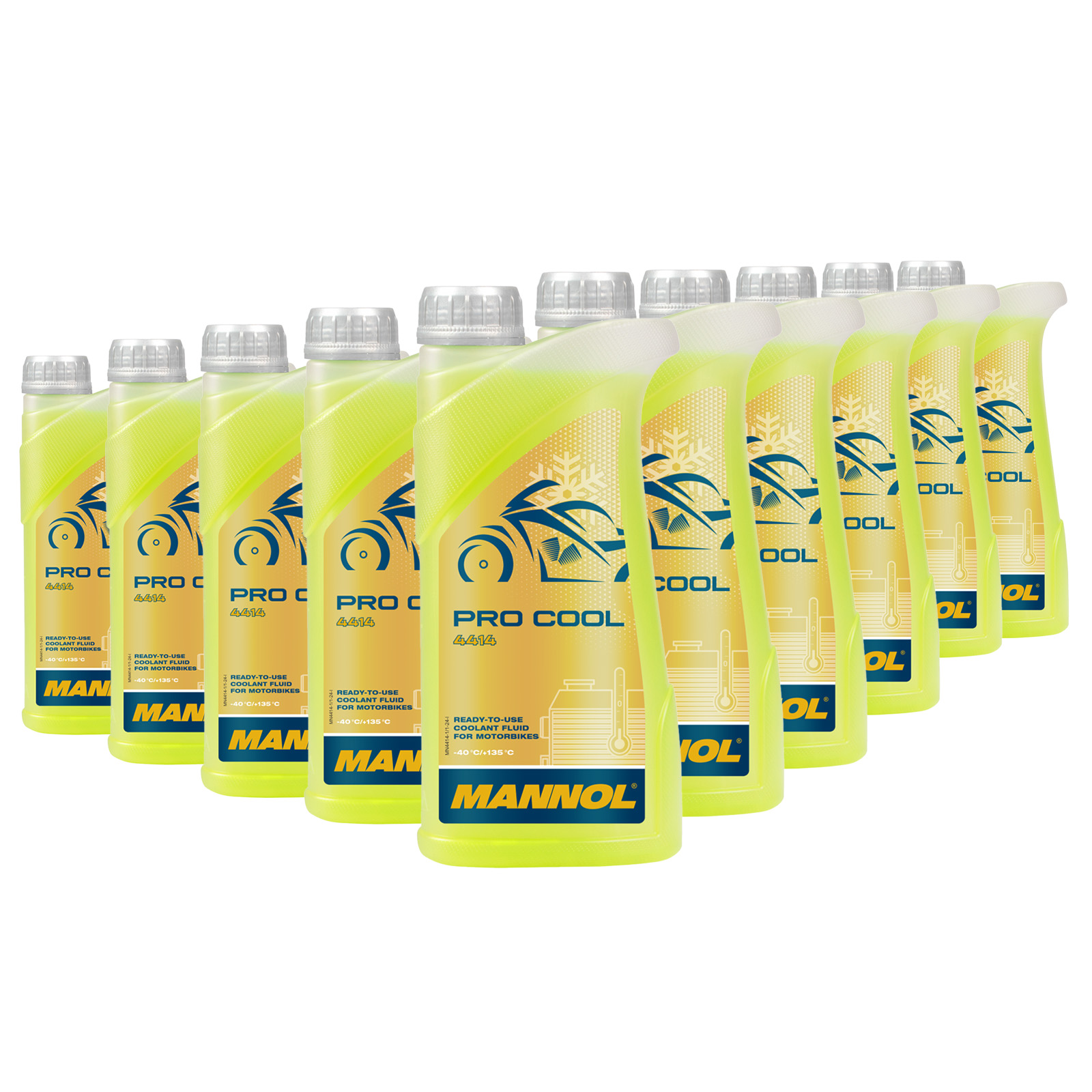 MANNOL Pro Cool Kühlerfrostschutz 4414 10 Liter (10x1) Motorrad Roller Quad