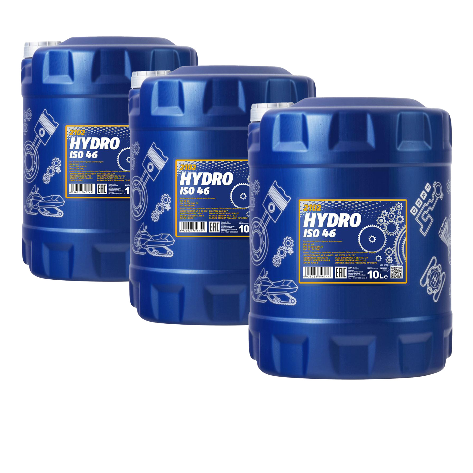 30 Liter (3x10) MANNOL MN2102 HYDRO ISO HLP 46 Hydrauliköl DIN 51524 VDMA 24318 30 Liter (3x10) MANNOL MN2102 HYDRO ISO HLP 46 Hydrauliköl DIN 51524 VDMA 24318