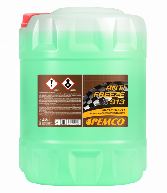 20 Liter PEMCO Antifreeze 913 (-40 °C) Kühlerfrostschutz Fertiggemisch grün