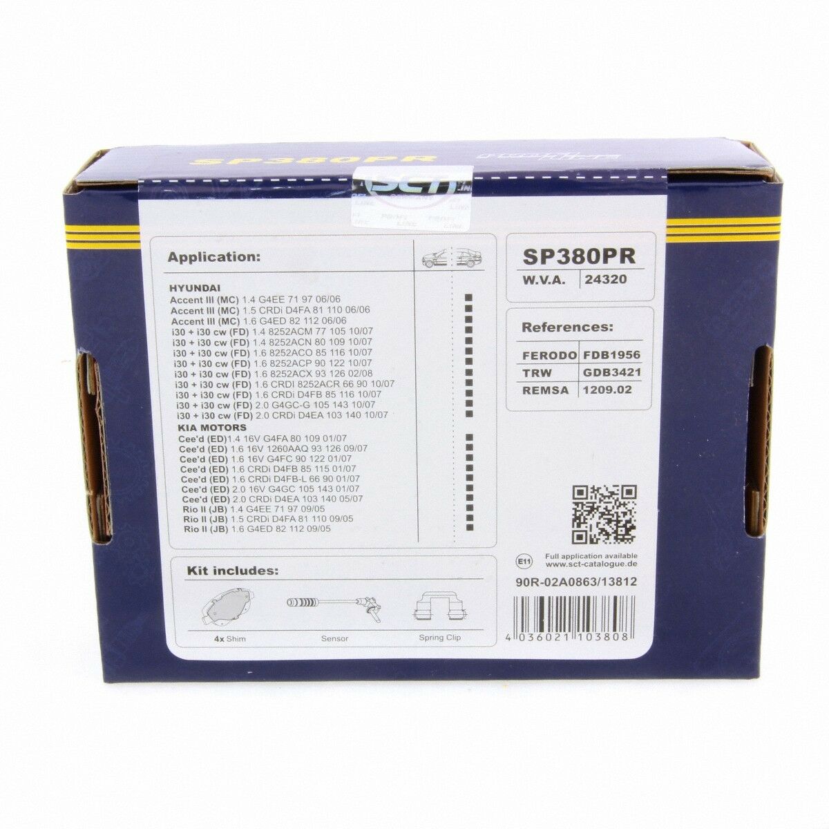 SCT Bremsbeläge SP380PR Bremsklötze Bremsbelagsatz passend für Hyundai Kia Bremsen hinten
