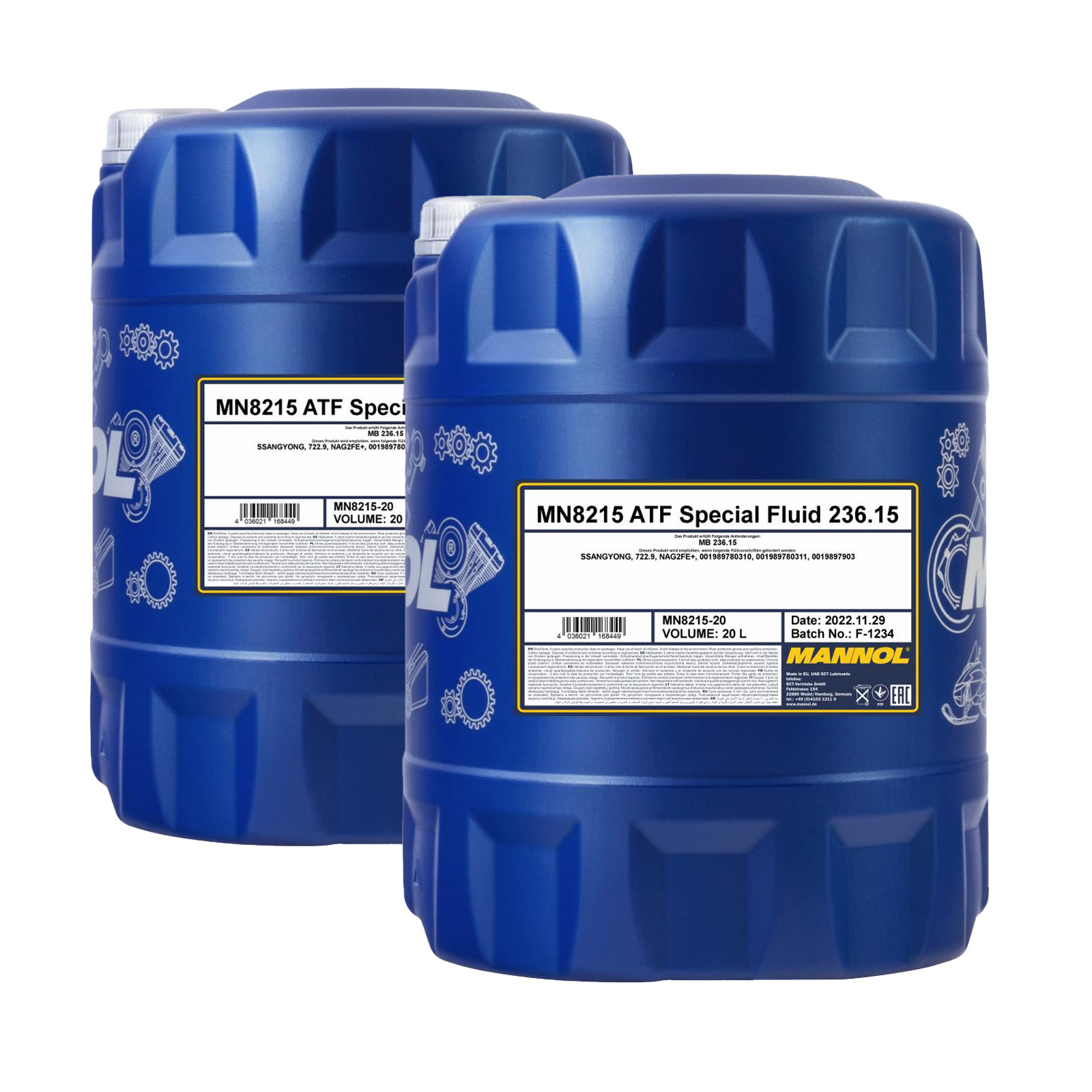40 Liter (2x20) MANNOL Getriebeöl  ATF Special Fluid MB 236.15 MN8215-20