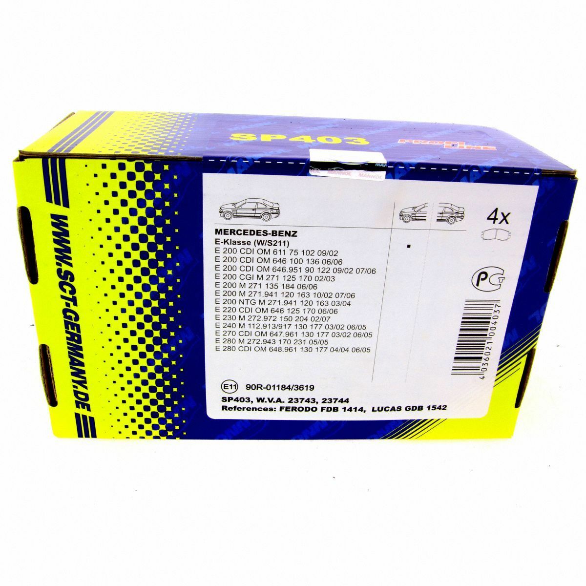SCT Bremsbeläge SP 403 PR Bremsklötze Bremsbelagsatz vorne Mercedes