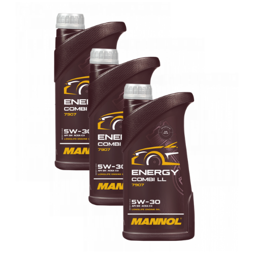 3 Liter (3x1) MANNOL Energy Combi LL 5W-30 API SN Motoröl 5W30 4036021101309