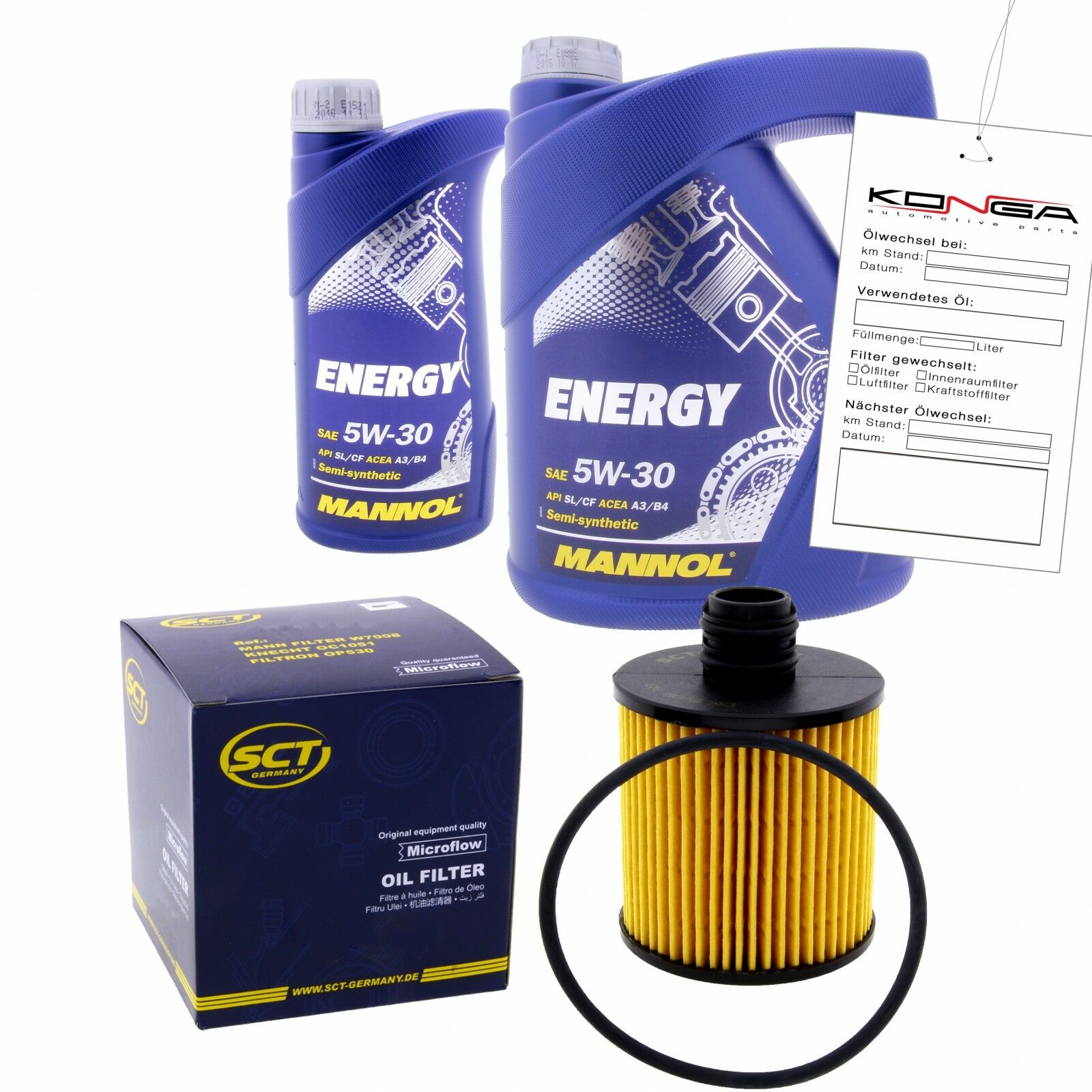 Inspektionskit MANNOL Energy 5W-30 für Kia Carens Ii 2.0 Crdi Sportage 4wd S1
