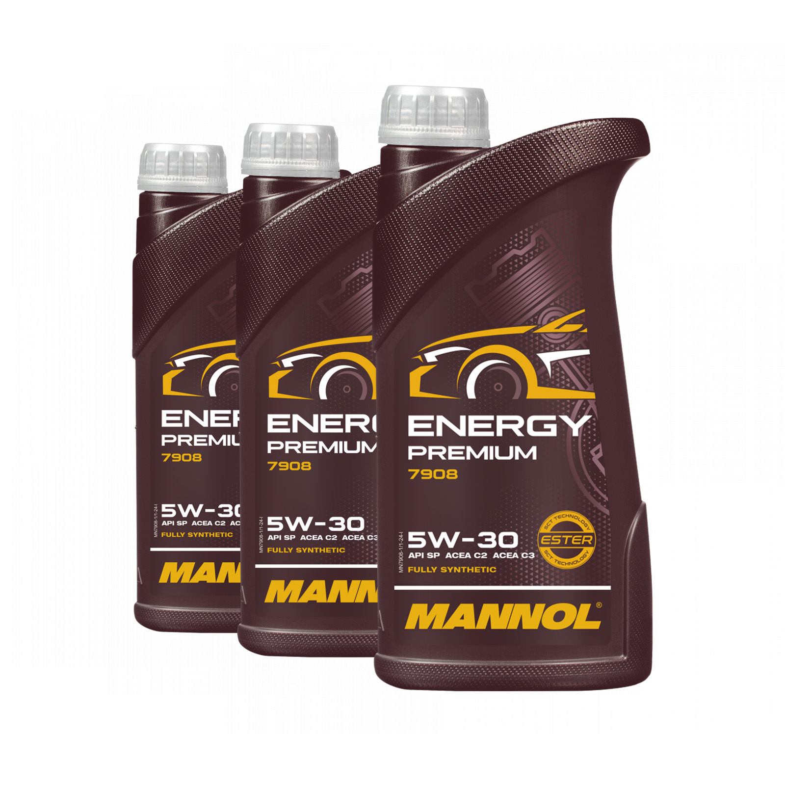 3 Liter (3x1) MANNOL Energy Premium 7908 5W-30 Motoröl API SP