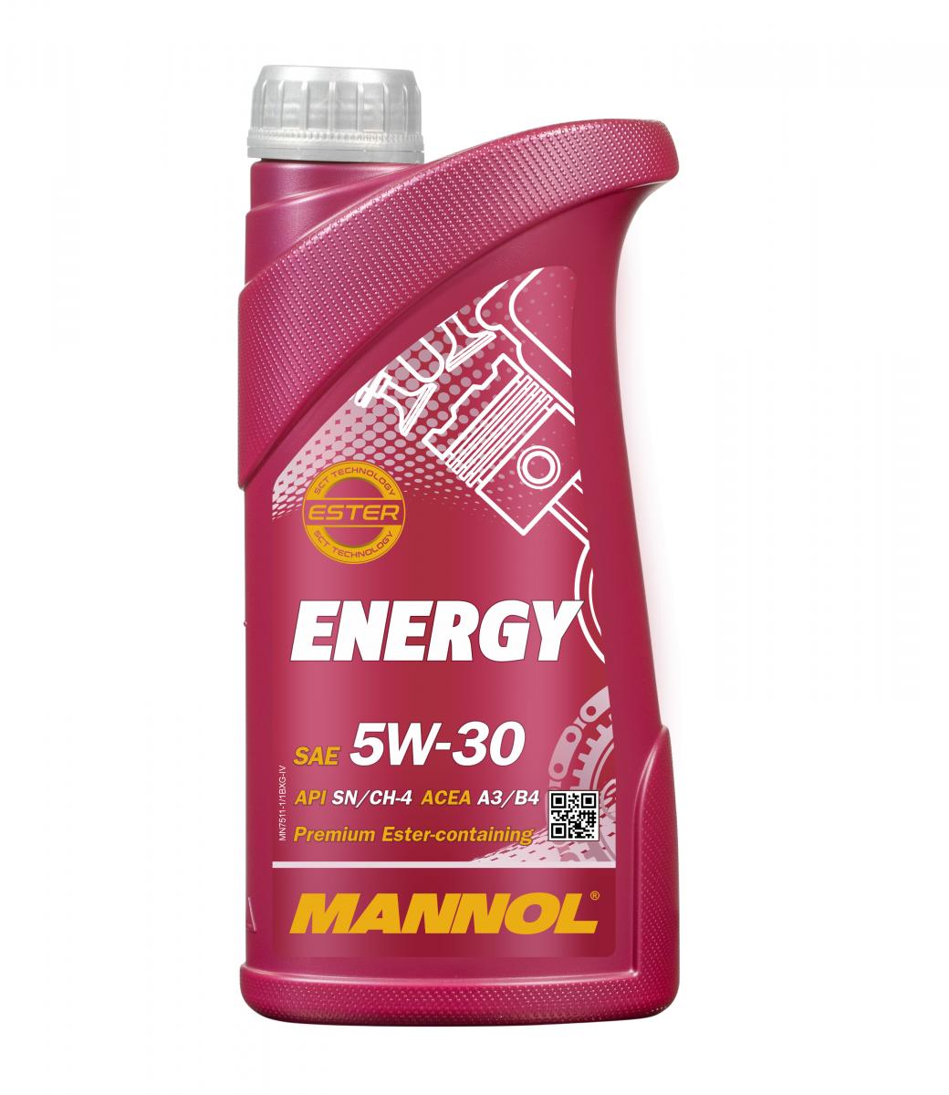 1 Liter MANNOL Energy 5W-30 7511 API SN/CH-4 MB 229.3 VW 502.00 A3/B4 Motoröl 