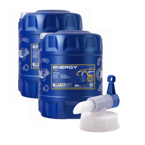 40 Liter (2x20) MANNOL Energy 5W-30 7511 API SN/CH-4 A3/B4 Motoröl + Ablasshahn