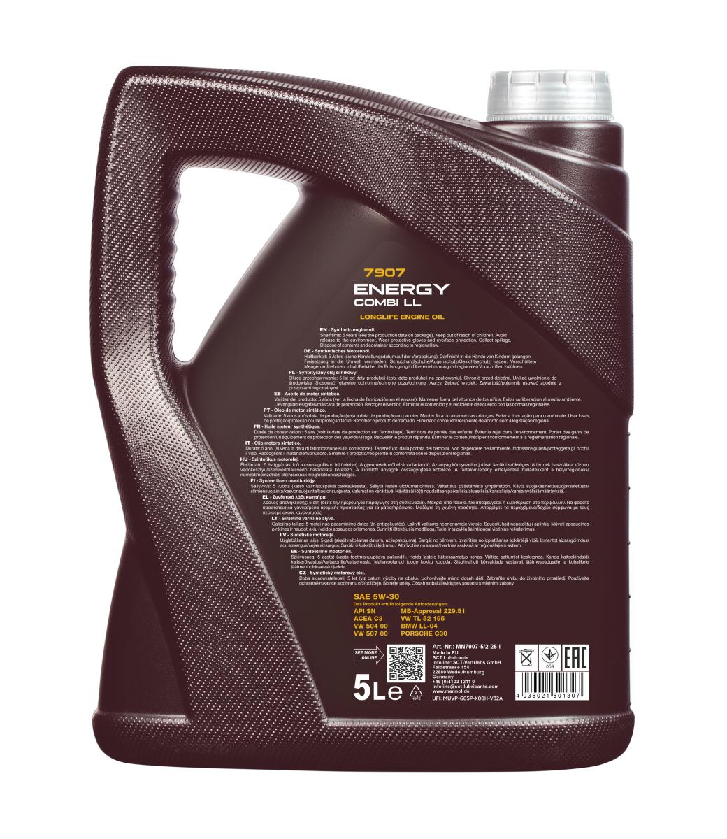 5 Liter MANNOL 5W30 Motoröl MB 229.51 VW BMW LL-04 C30 Energy Combi LL