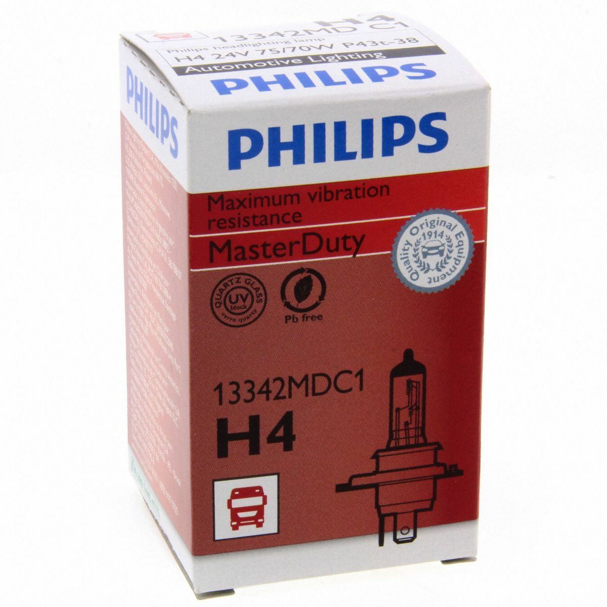 2x H4 Philips MasterDuty 2x Longlife LKW 24V Halogenlampe 13342MD Box Set