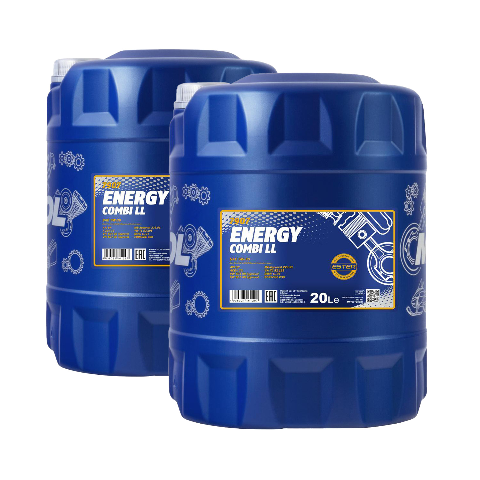 40 Liter MANNOL Energy Combi LL 5W-30 5W30 API SN Motoröl ÖL 4036021161297