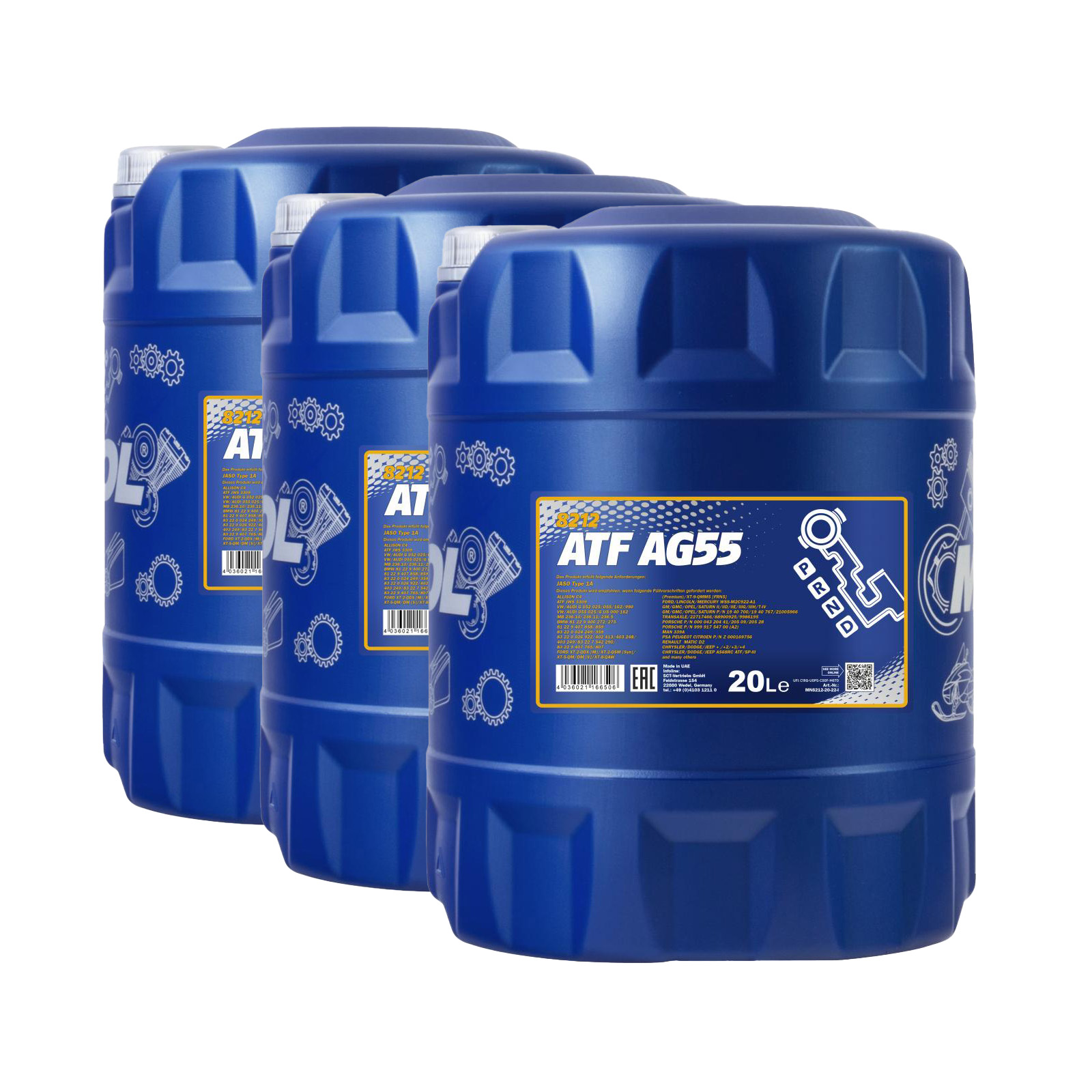 60 Liter (3x20) MANNOL ATF AG55 Getriebeöl Automatikgetriebe Öl 4036021166506