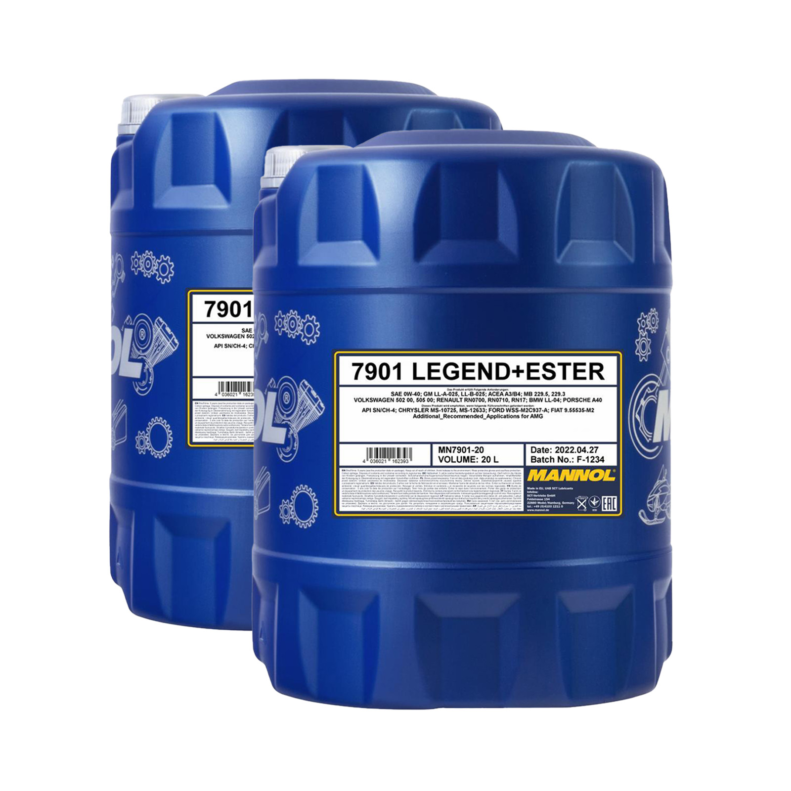 40 Liter (2x20) MANNOL Legend Ester 0W-40 7901 SN/CH-4 ACEA A3/B4 Motoröl