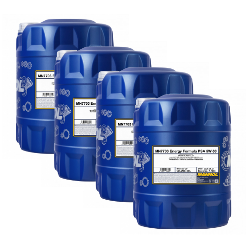 80 Liter (4x20) MANNOL Energy Formula PSA MN7703 Motoröl 5W-30 API SN/CH-4